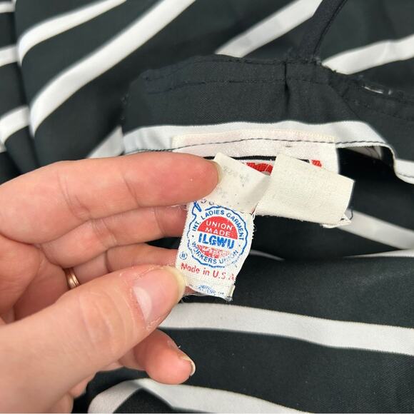KAPPI 80s Vintage Union Label Summer Dress Size 4 Striped Drop Waist Nautical - Picture 7 of 8